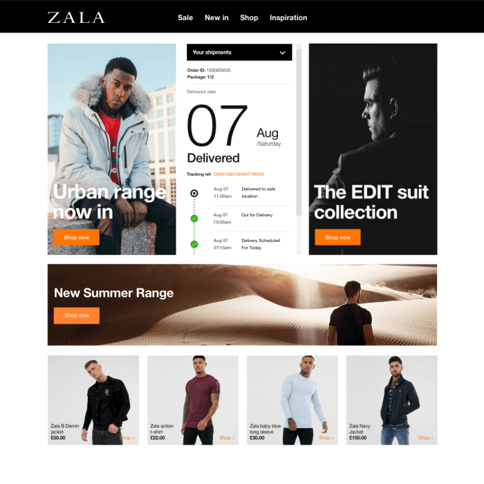 Zala branded tracking screen