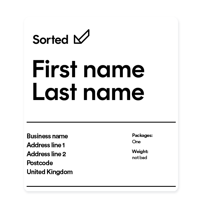 Shipment label