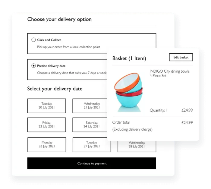 Checkout delivery options