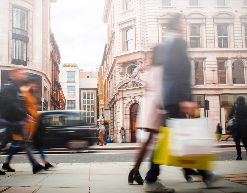 Busy high street